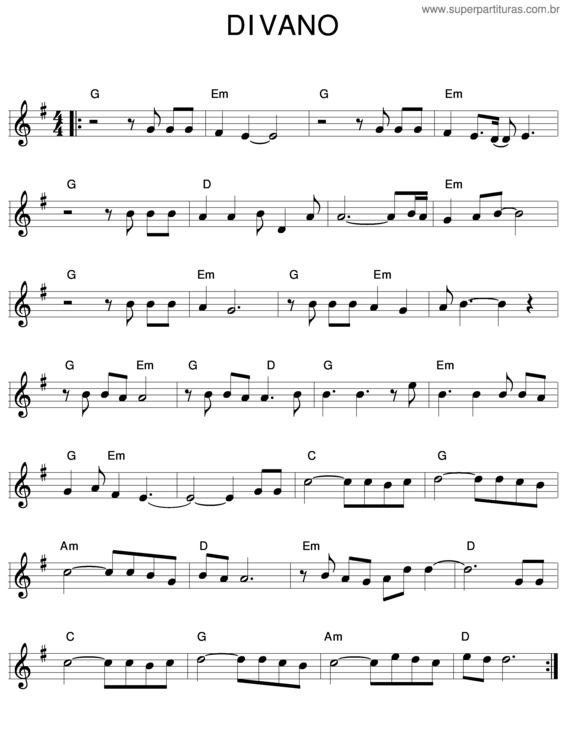 Partitura da música Divano v.3