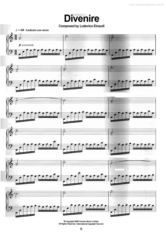 Partitura da música Divenire