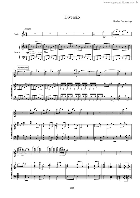 Partitura da música Diversão