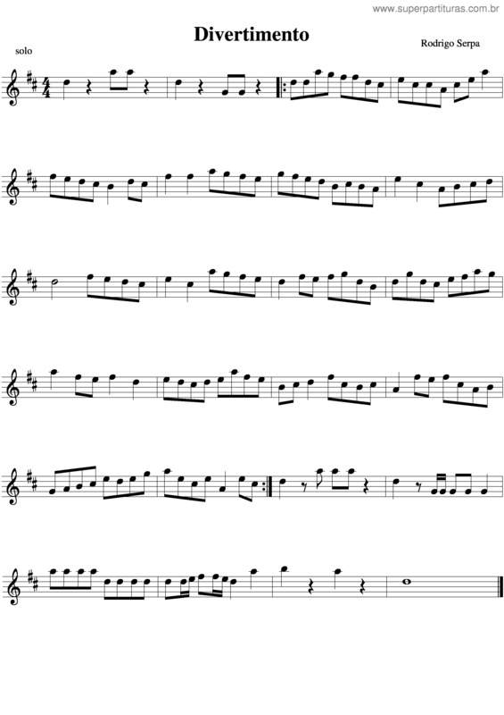 Partitura da música Divertimento