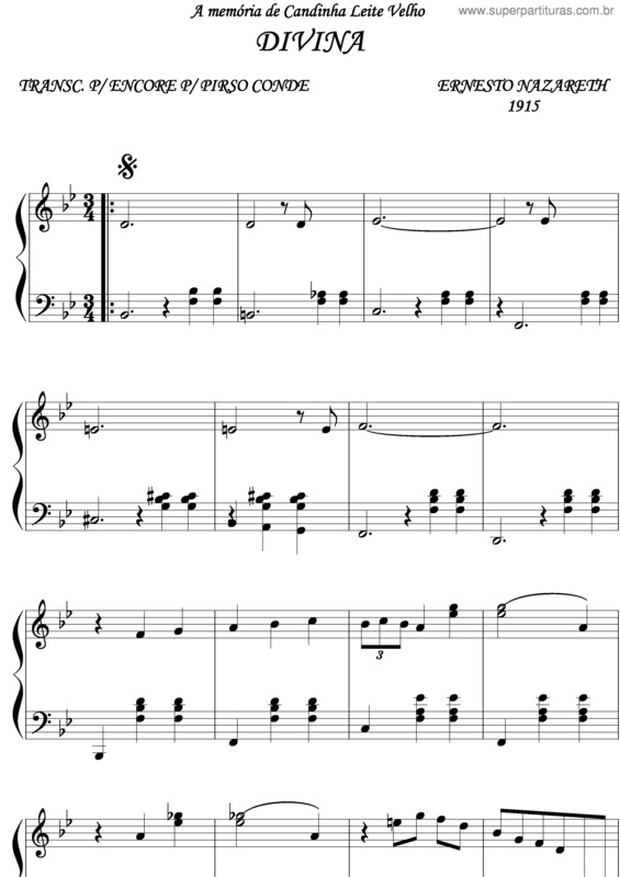 Partitura da música Divina Piano