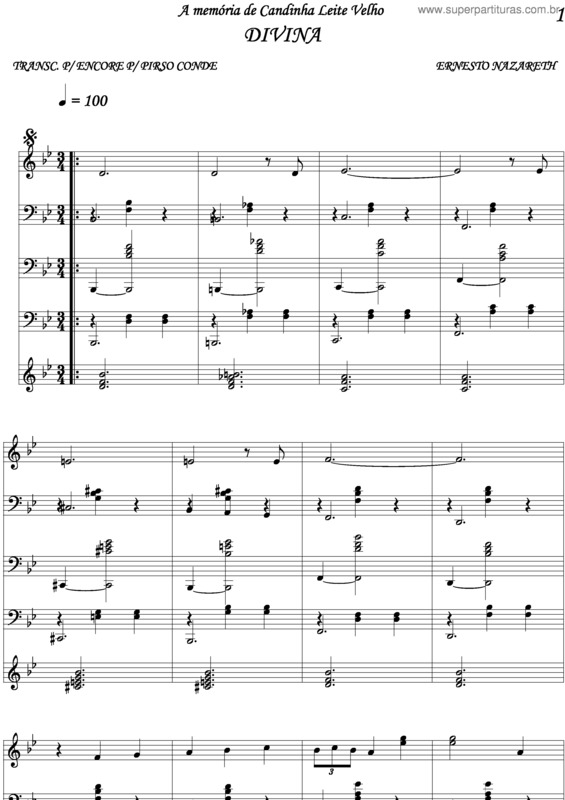 Partitura da música Divina v.2