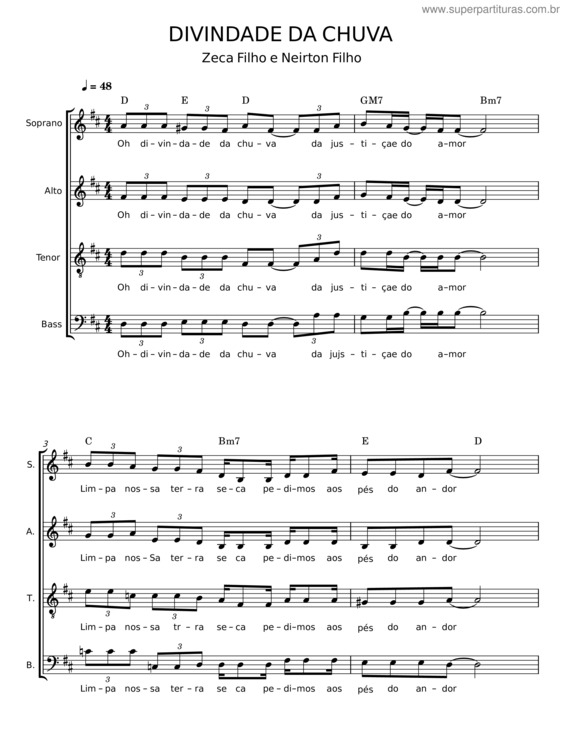 Partitura da música Divindade Da Chuva