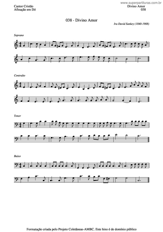 Partitura da música Divino Amor v.3
