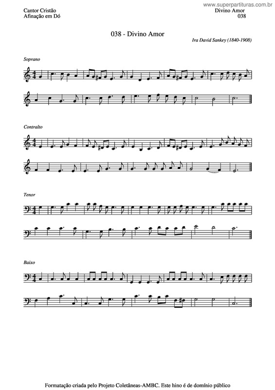 Partitura da música Divino Amor v.3