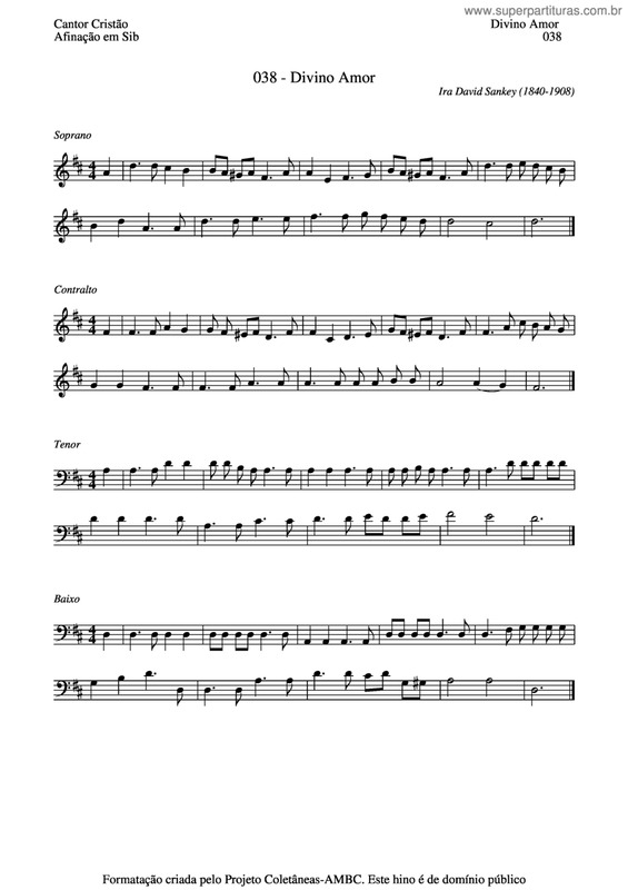 Partitura da música Divino Amor v.4