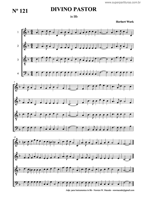 Partitura da música Divino Pastor v.2