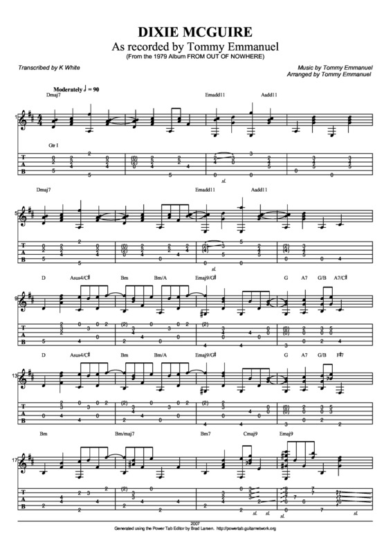 Partitura da música Dixie Mcguire