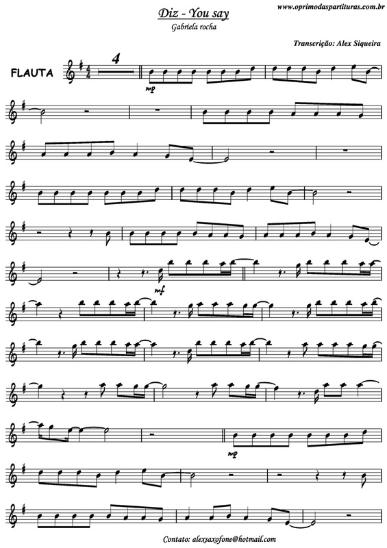 Partitura da música Diz - You Say