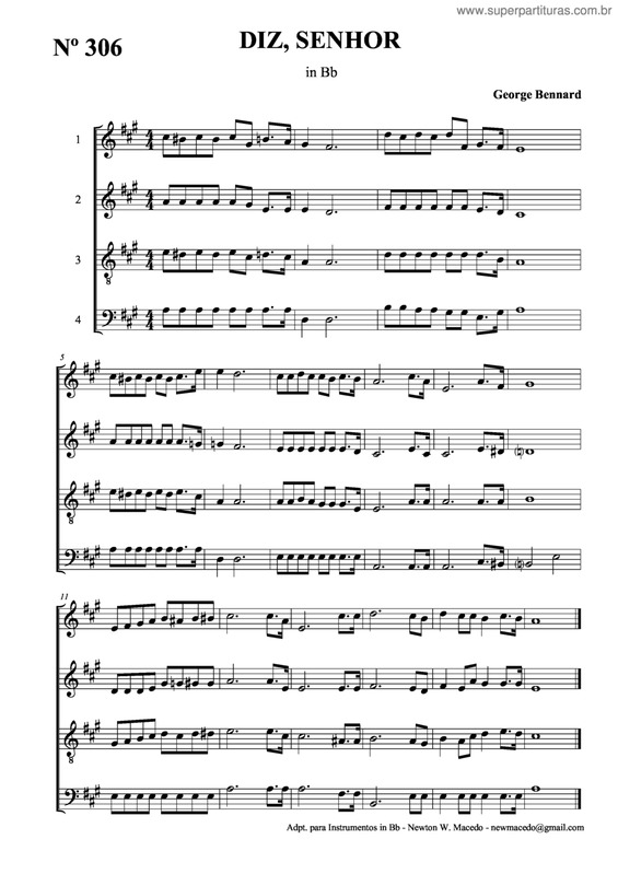 Partitura da música Diz, Senhor v.2