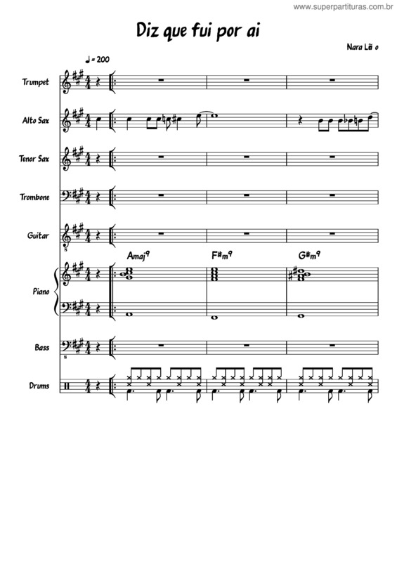 Partitura da música Diz Que Fui Por Ai v.10