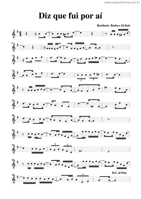 Partitura da música Diz Que Fui Por Aí v.3