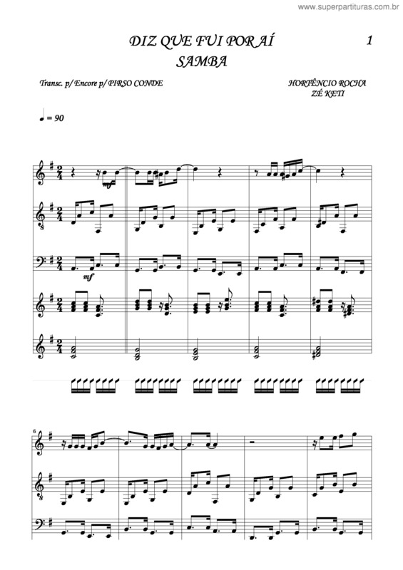 Partitura da música Diz Que Fui Por Ai v.5