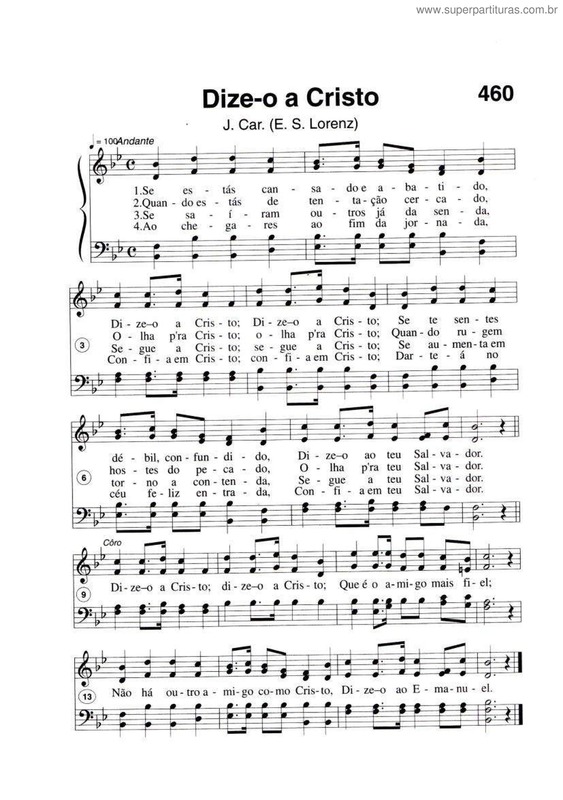 Partitura da música Dize-O A Cristo