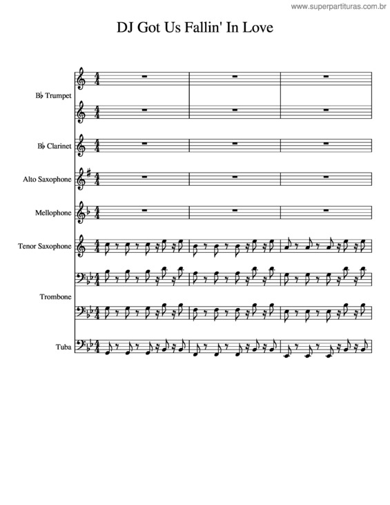 Partitura da música Dj Got Us Fallin` In Love