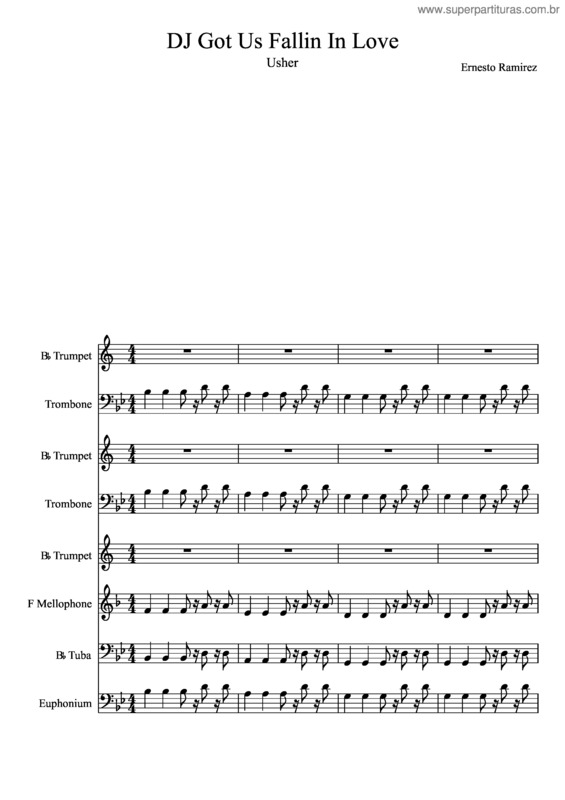 Partitura da música Dj Got Us Fallin In Love