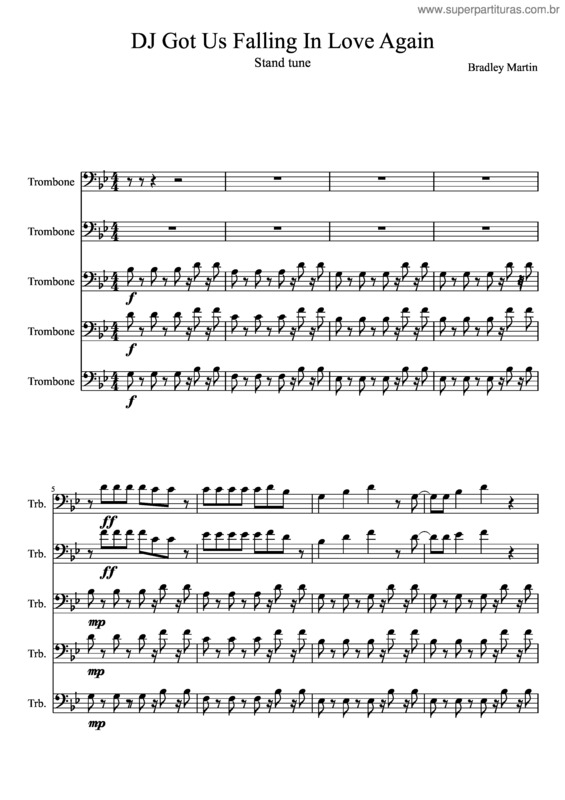 Partitura da música Dj Got Us Falling In Love Again v.2