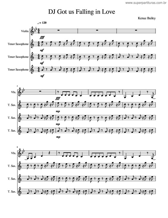Partitura da música Dj Got Us Falling In Love v.2