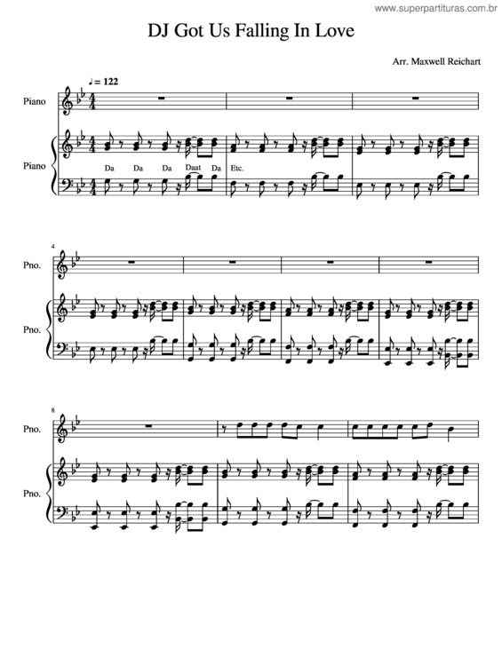 Partitura da música Dj Got Us Falling In Love v.3