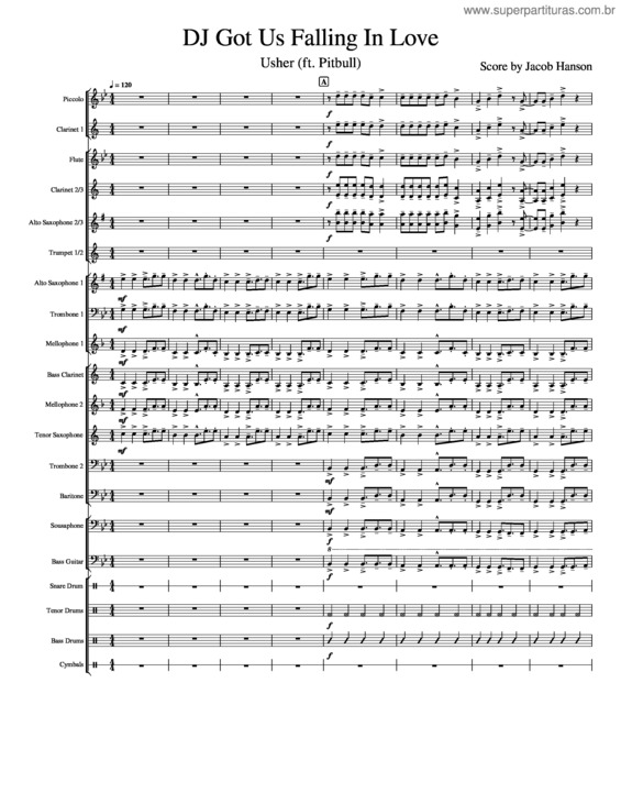 Partitura da música Dj Got Us Falling In Love v.4