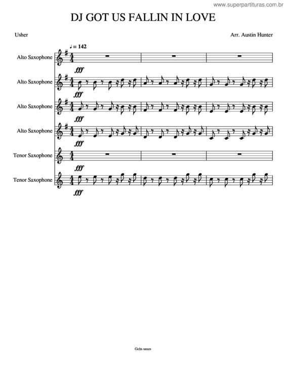 Partitura da música Dj Got Us Falling In Love v.6