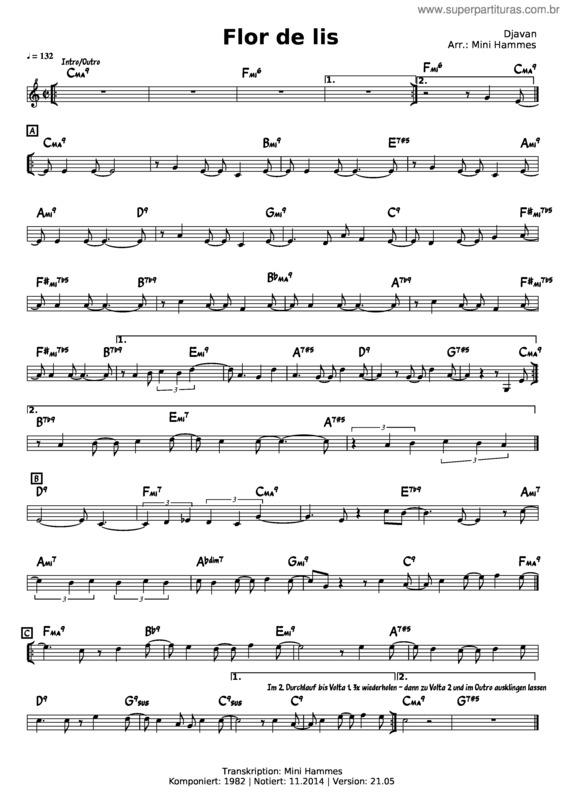 Partitura da música Djavan – Flor De Lis