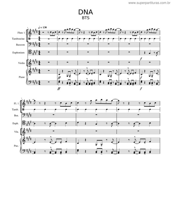 Partitura da música Dna – Bts v.3