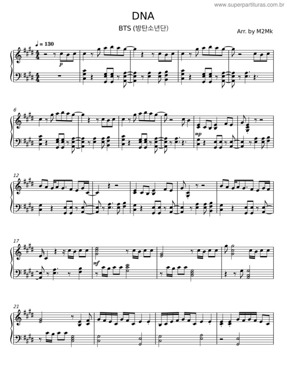 Partitura da música Dna – Bts v.4