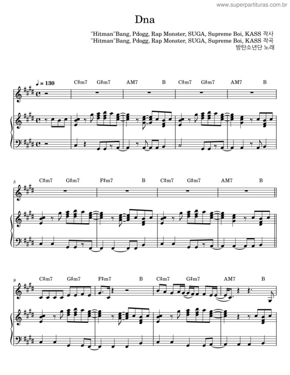 Partitura da música Dna – Hitman Bang