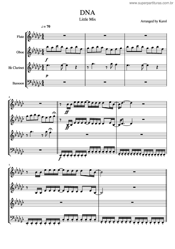 Partitura da música Dna – Little Mix