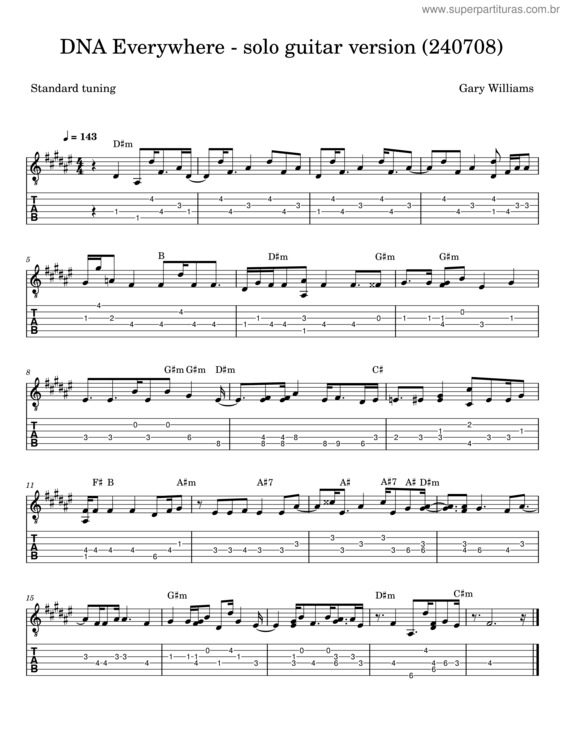 Partitura da música Dna Everywhere – Gary Williams