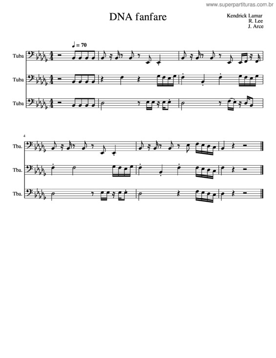 Partitura da música Dna Fanfare