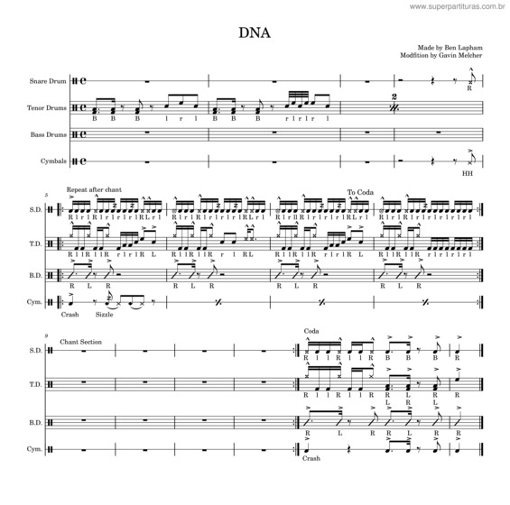 Partitura da música Dna v.6