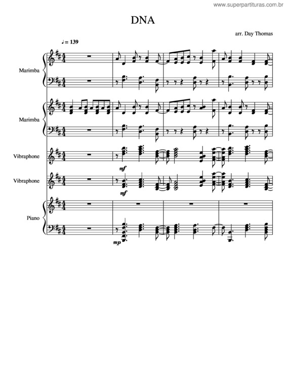 Partitura da música Dna
