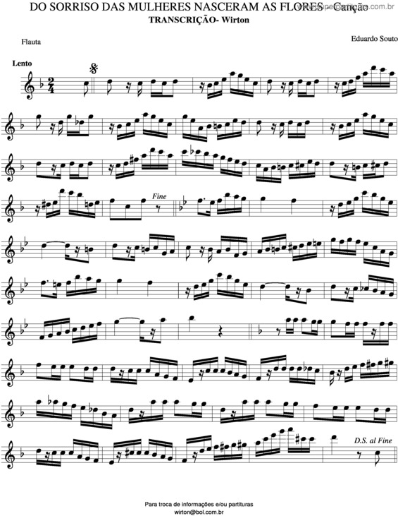 Partitura da música Do Choro Das Mulheres Nasceram As Flores