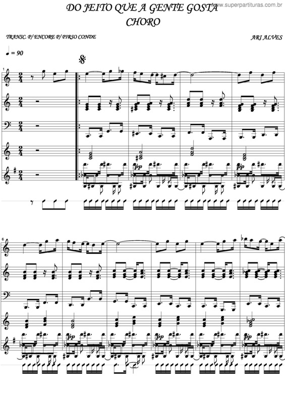 Partitura da música Do Jeito Que A Gente Gosta