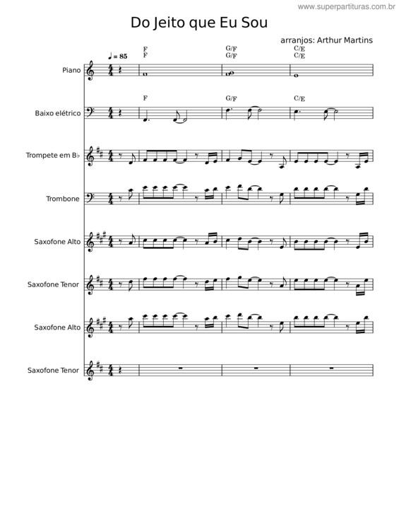 Partitura da música Do Jeito Que Eu Sou