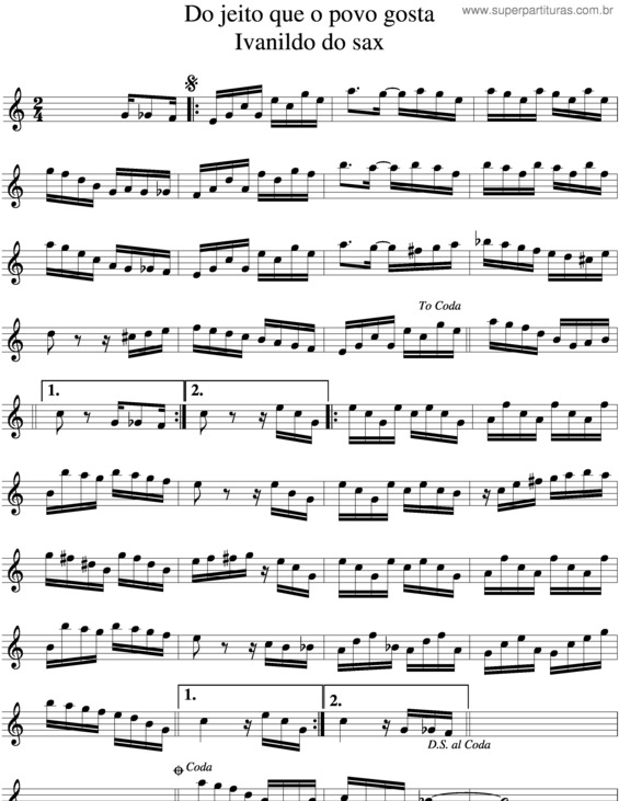 Partitura da música Do Jeito Que O Povo Gosta v.2