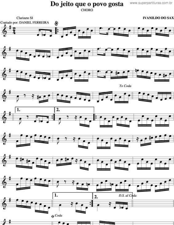 Partitura da música Do Jeito Que O Povo Gosta v.3