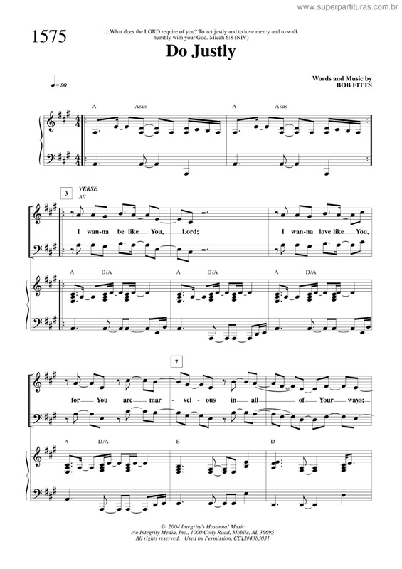 Partitura da música Do Justly