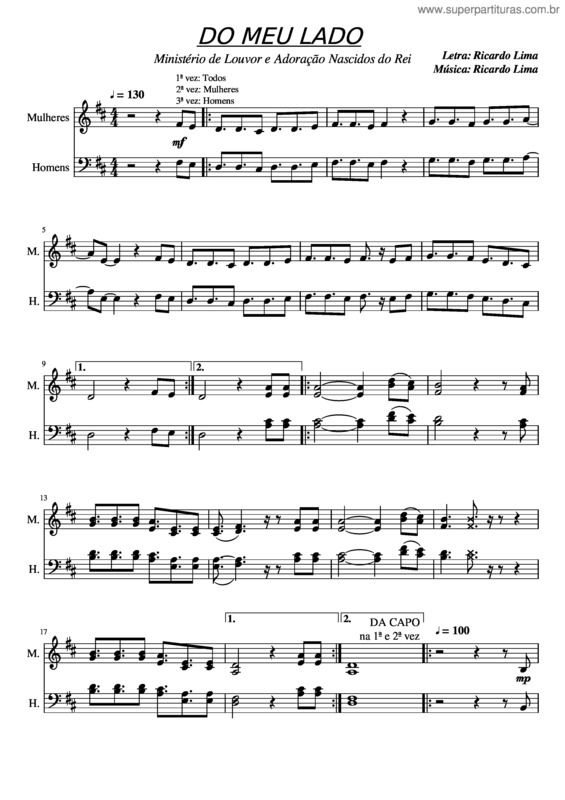 Partitura da música Do Meu Lado