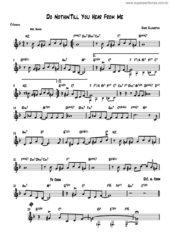 Partitura da música Do Nothin'till Hear From Me