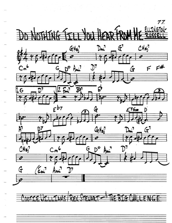 Partitura da música Do Nothing Till You Hear From Me v.3