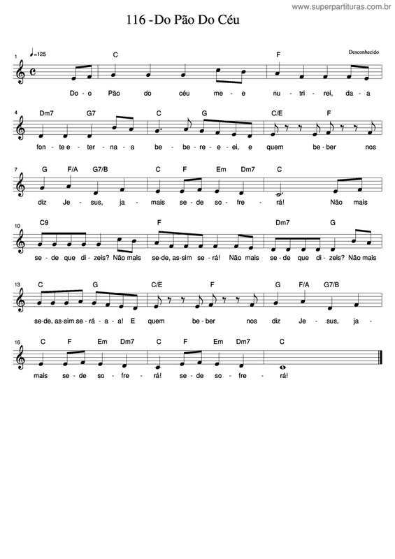 Partitura da música Do Pão Do Céu