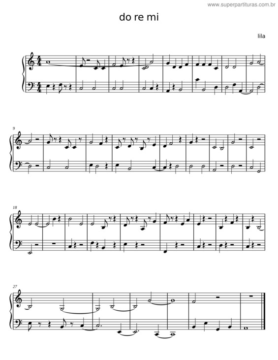 Partitura da música Do Re Mi – Lila