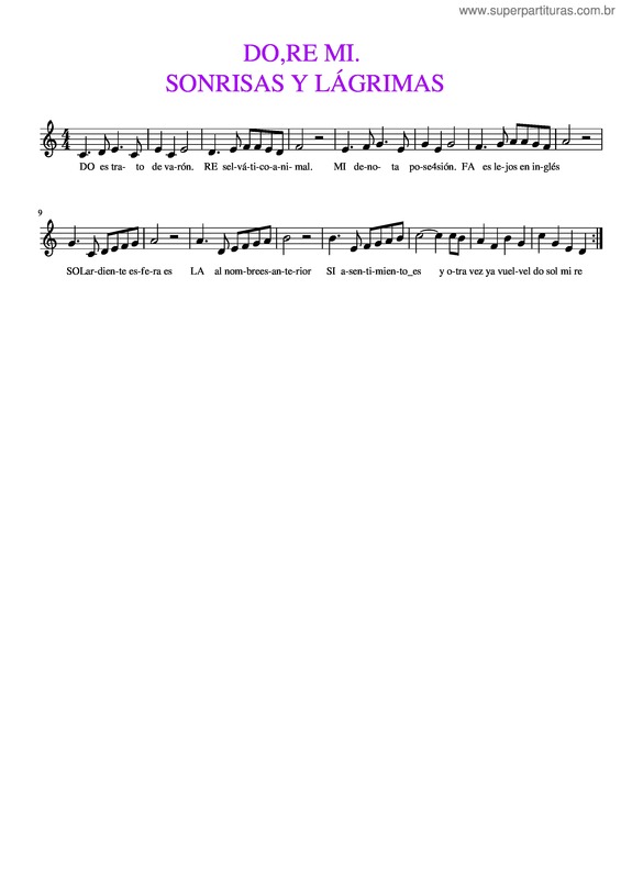 Partitura da música Do,Re Mi. Sonrisas Y Lágrimas v.2