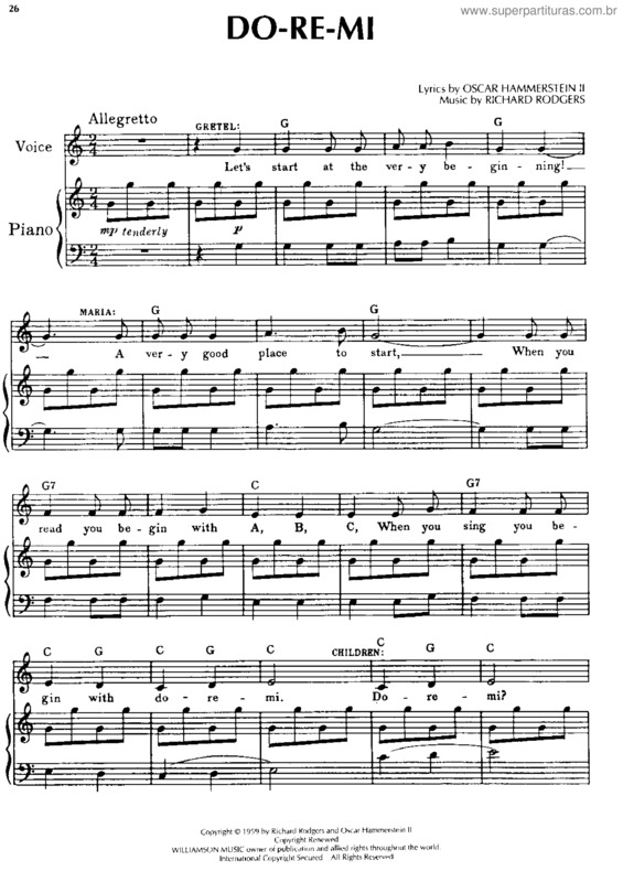 Partitura da música Do Re Mi