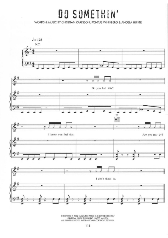 Partitura da música Do Somethin`