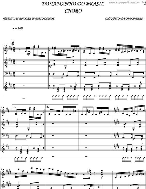 Partitura da música Do Tamanho Do Brasil v.4