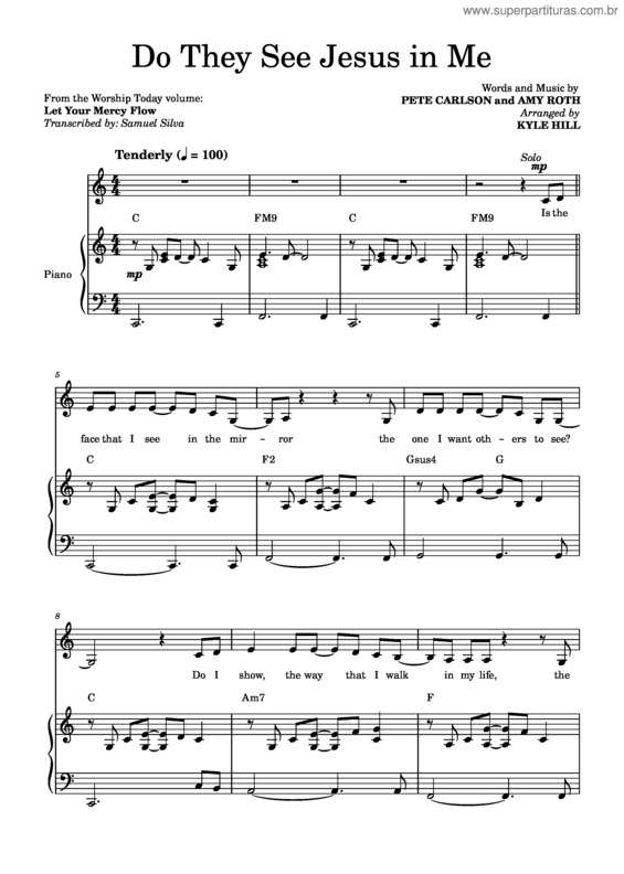Partitura da música Do They See Jesus In Me